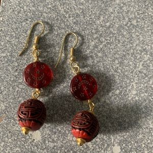 Red Dangle Earrings